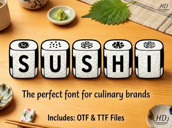 Sushi: The Playful Display Font for Culinary Branding